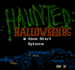 Haunted - Halloween '85 (Homebrew) — Title screen